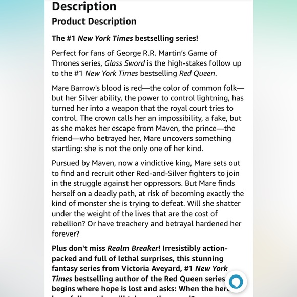 Glass sword by Victoria Aveyard part of red Queen series paperback UV - Picture 2 of 4